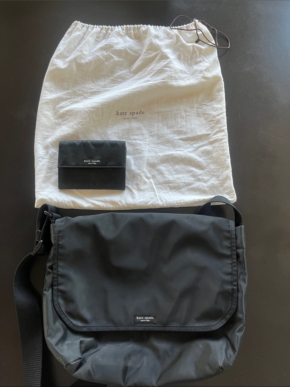 kate spade Black Nylon Messenger Crossbody Bag and wallet